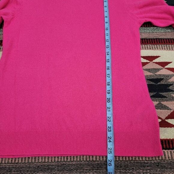 Lord‎ & Taylor 100% Cashmere Crew Neck Sweater Sz M Bright Pink Pullover Soft - Picture 5 of 5